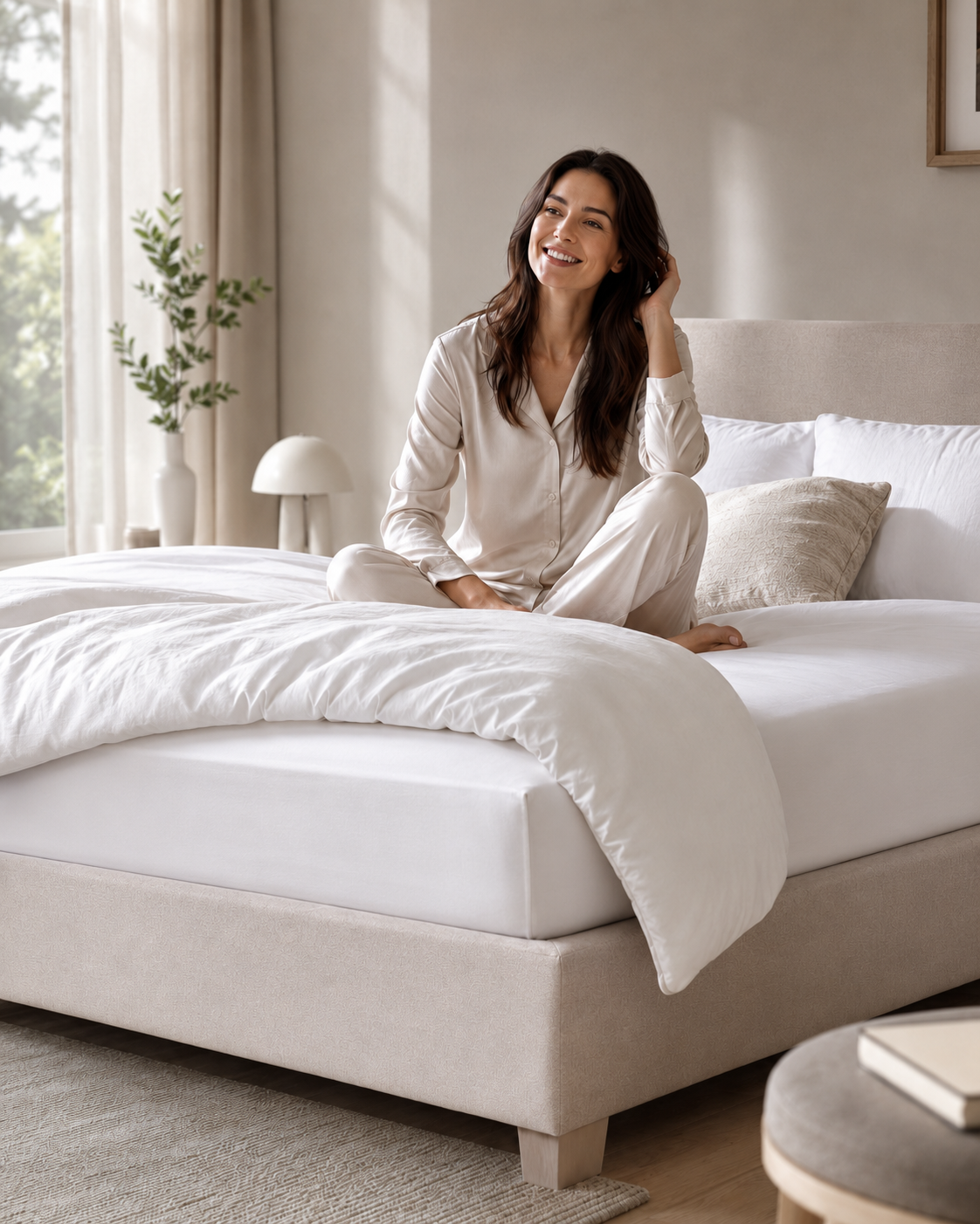 QUQON Individual Matratze in einem hellen Schlafzimmer